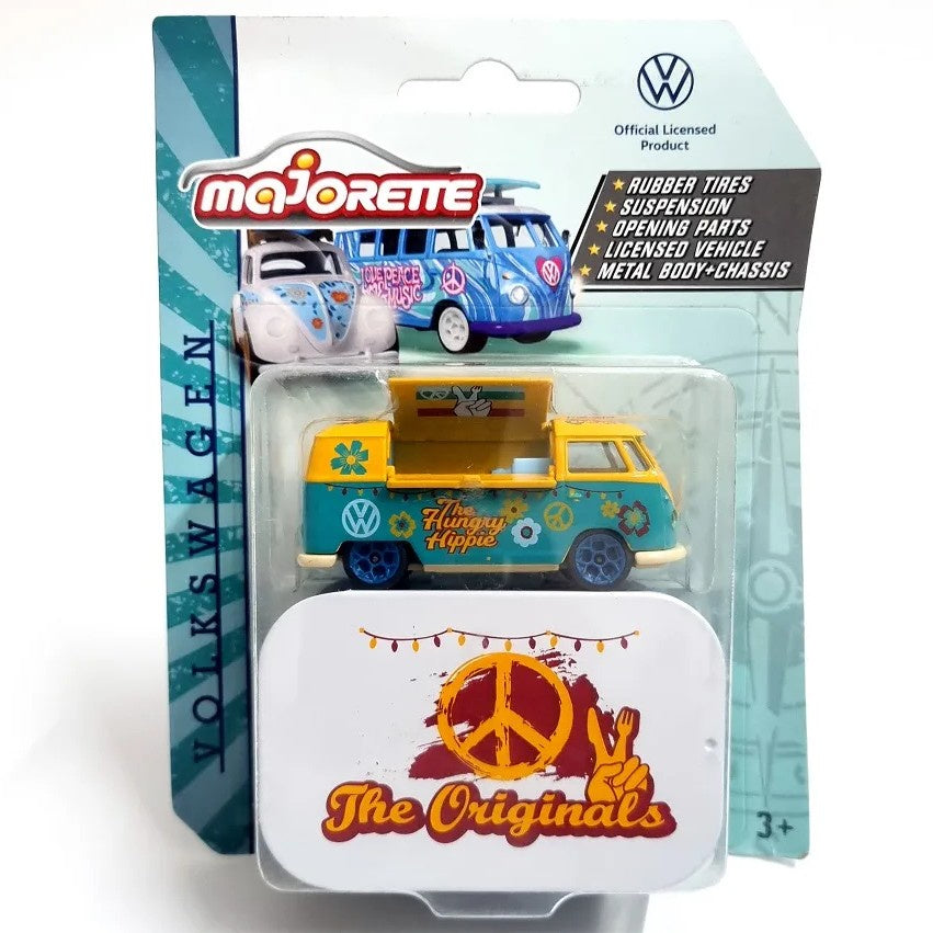 Volkswagen T1 Hungry Hippie - Majorette: Volkswagen VW The Originals Deluxe Cars, 1:64 Scale Diecast Car