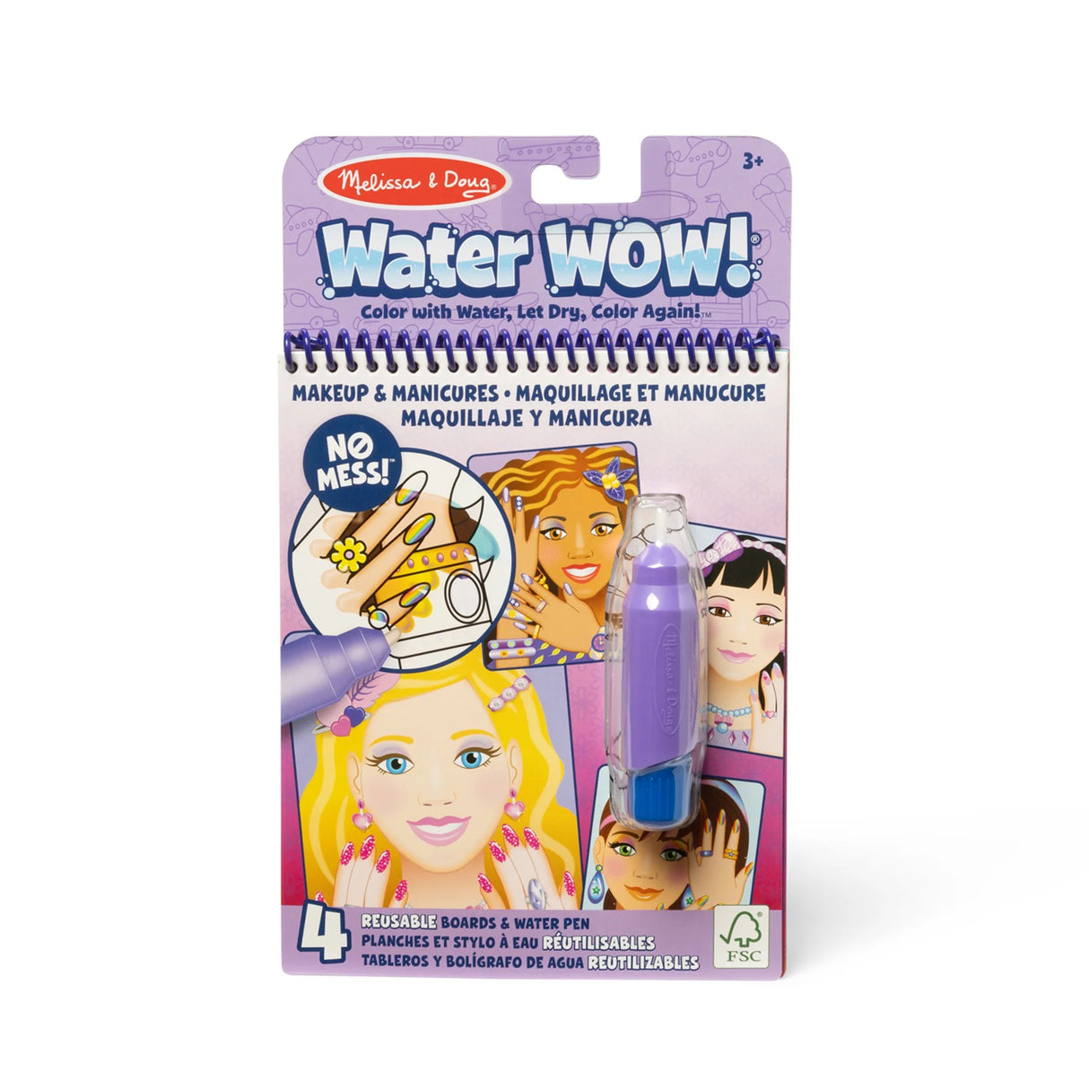 Melissa & Doug - On the Go Water Wow! Water-Reveal Pad - Makeup & Manicures