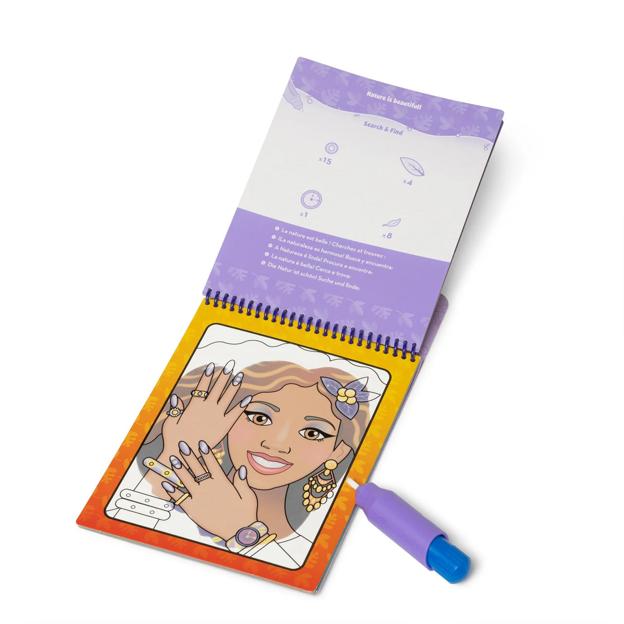 Melissa & Doug - On the Go Water Wow! Water-Reveal Pad - Makeup & Manicures