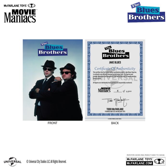 The Blues Brothers - Jake & Elwood Blues Movie Maniacs McFarlane Gold Label 6" Scale Posed PVC Figure 2-Pack