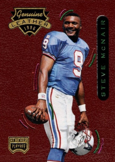 Steve McNair, #44, Genuine Leather, 1996 Playoff Contenders Football NFL
