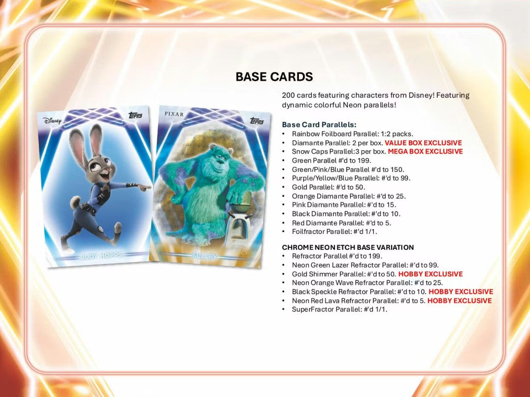 2026 Topps Disney Neon Mega Box