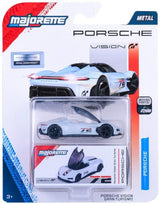 White Porsche Vision Gran Turismo 72 - Majorette: Porsche Deluxe Cars, 1:64 Scale Diecast Car