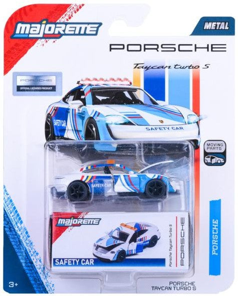 Porsche Taycan Turbo S Safety Car - Majorette: Porsche Deluxe Cars, 1:64 Scale Diecast Car