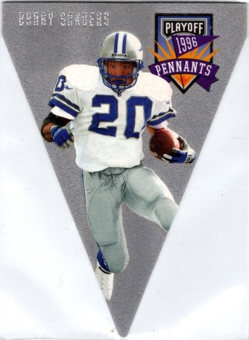 Barry Sanders, #20, Pennants, 1996 Playoff Contenders Football NFL