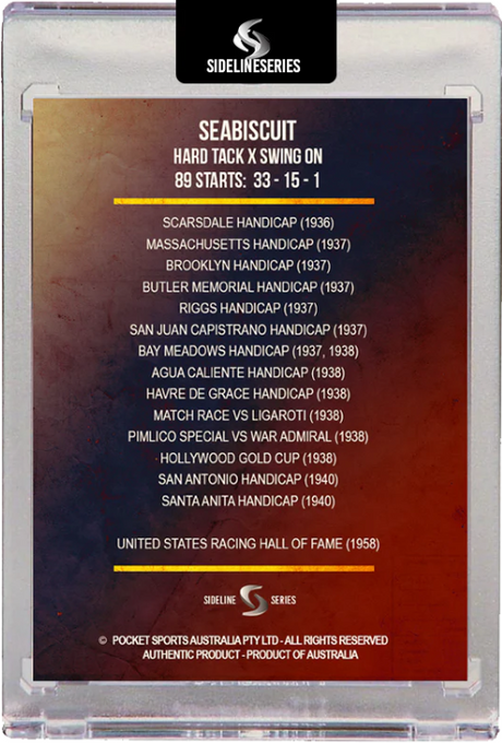 Seabiscuit Collectable BASE Card, Sideline Series