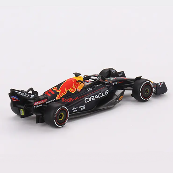 Mini GT, Oracle Red Bull Racing RB18 #11 Sergio Pérez 2022 Abu Dhabi Grand Prix 3rd Place - 1:64 Scale Diecast Model Car