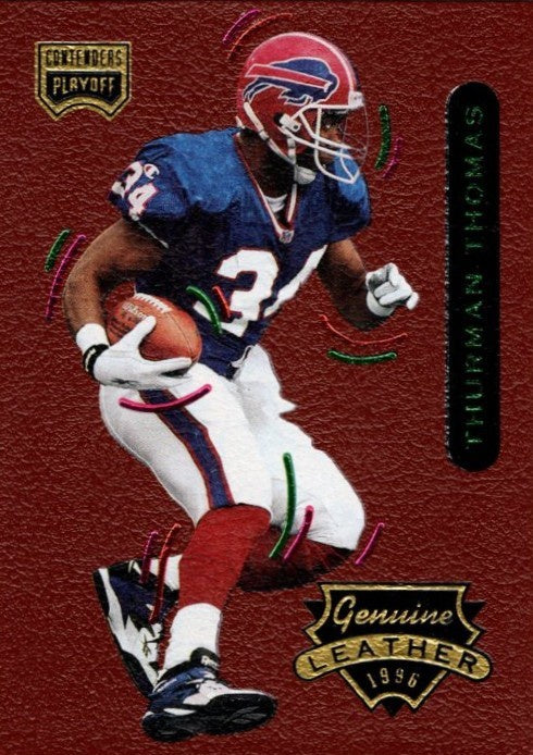 Thurman Thomas, #35, Genuine Leather, 1996 Playoff Contenders Football NFL