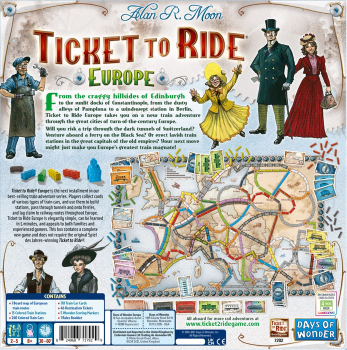 Ticket to Ride Europe Board Game