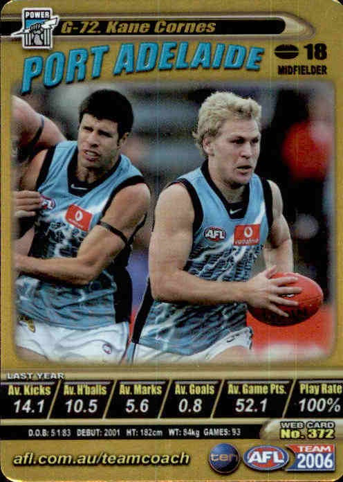 Kane Cornes, Gold, 2006 Teamcoach AFL