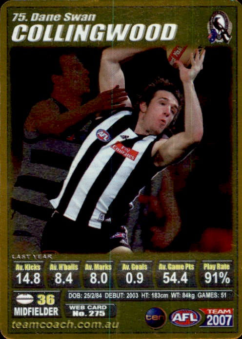 Dane Swan, Gold, 2007 Teamcoach AFL