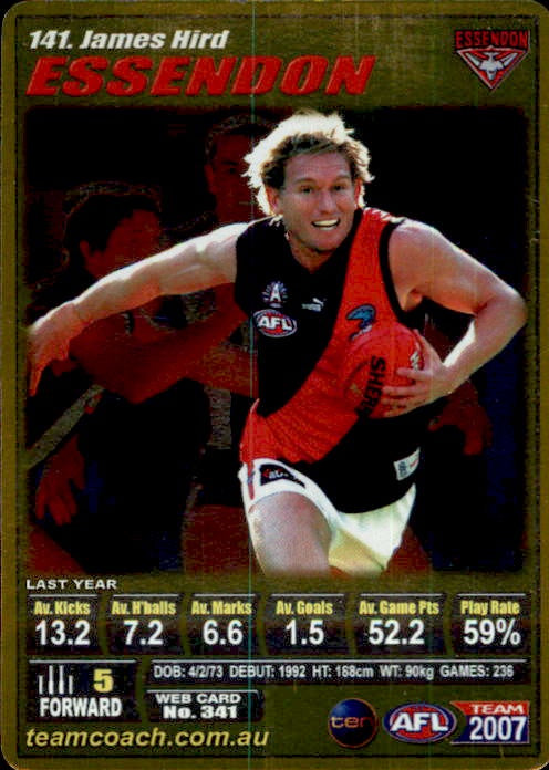 James Hird, Gold, 2007 Teamcoach AFL