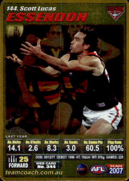 Scott Lucas, Gold, 2007 Teamcoach AFL