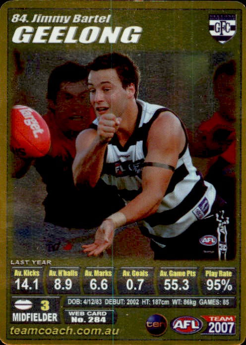 Jimmy Bartel, Gold, 2007 Teamcoach AFL