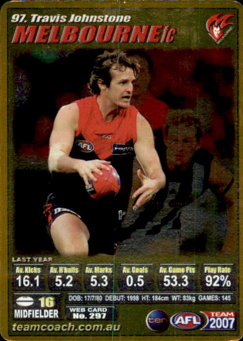 Travis Johnstone, Gold, 2007 Teamcoach AFL