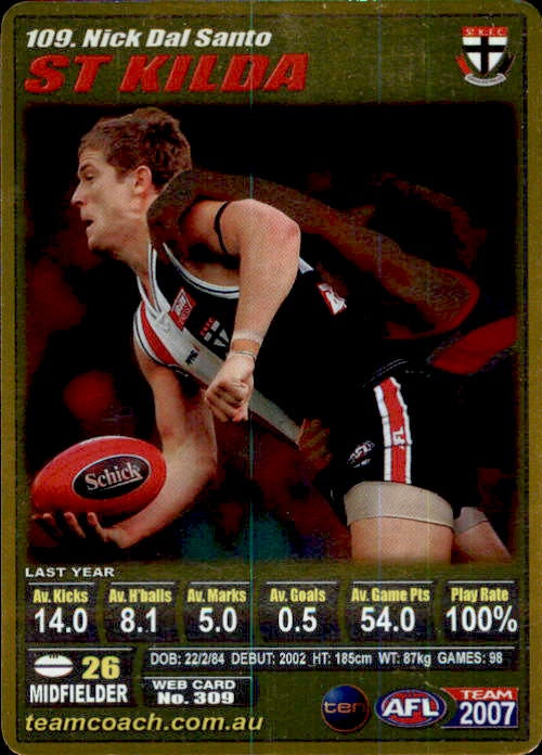 Nick Dal Santo, Gold, 2007 Teamcoach AFL