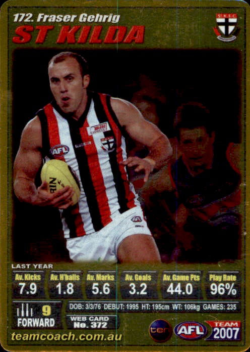 Fraser Gehrig, Gold, 2007 Teamcoach AFL