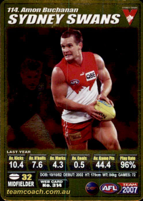 Amon Buchanan, Gold, 2007 Teamcoach AFL