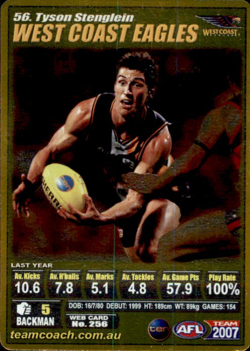 Tyson Stenglein, Gold, 2007 Teamcoach AFL