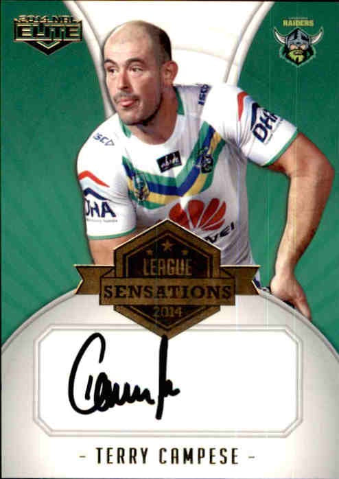 Terry Campese, League Sensations Signature, 2014 ESP Elite NRL, #026