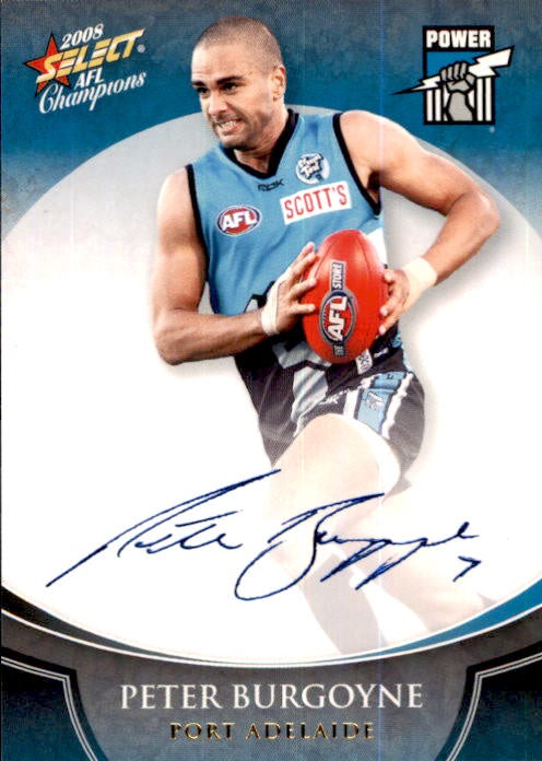 Peter Burgoyne, Blue Foil Signature, 2008 Select AFL Champions