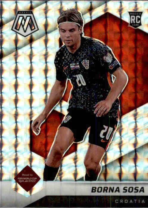 Borna Sosa, Silver Mosaic Prizm, 2021-22 Panini Mosaic FIFA Road to World Cup Soccer