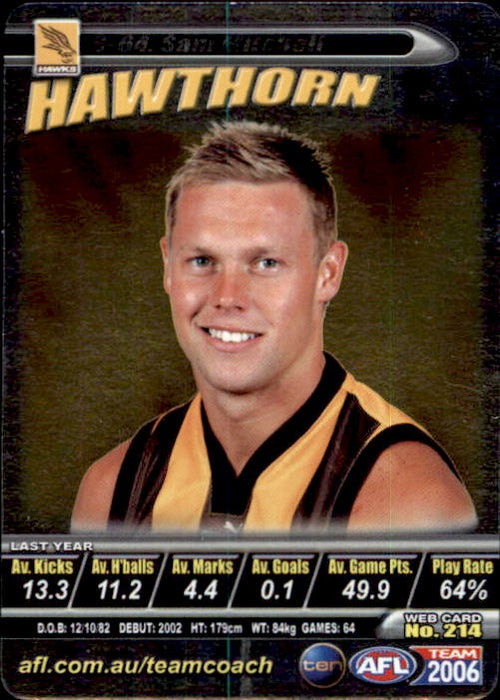 Sam Mitchell, Silver, 2006 Teamcoach AFL