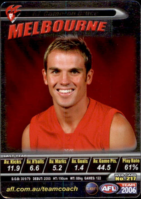 Cameron Bruce, Silver, 2006 Teamcoach AFL