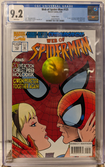Web of Spider-Man, Vol. 1, #125 Comic, Hologram Cover, Graded CGC 9.2