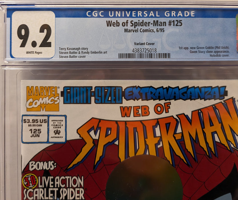 Web of Spider-Man, Vol. 1, #125 Comic, Hologram Cover, Graded CGC 9.2