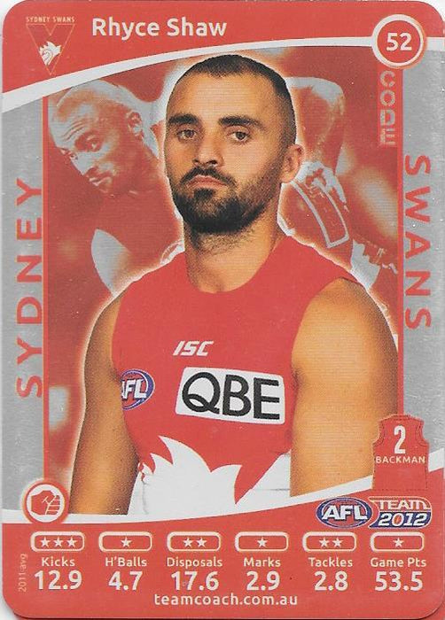 2012 Teamcoach AFL Silver Parallel card - 1 to 200 - Pick Your Card