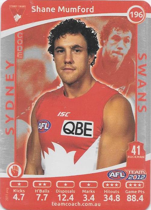 2012 Teamcoach AFL Silver Parallel card - 1 to 200 - Pick Your Card