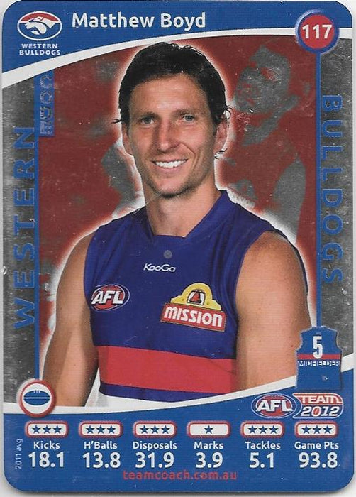 2012 Teamcoach AFL Silver Parallel card - 1 to 200 - Pick Your Card