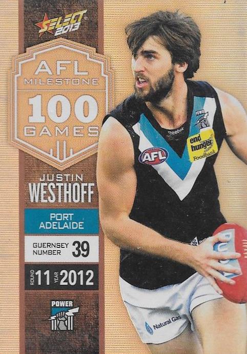 Justin Westhoff, 100 Game Milestone, 2013 Select AFL Champions