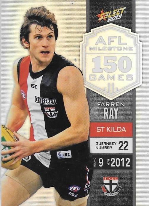 Farren Ray, 150 Game Milestone, 2013 Select AFL Champions