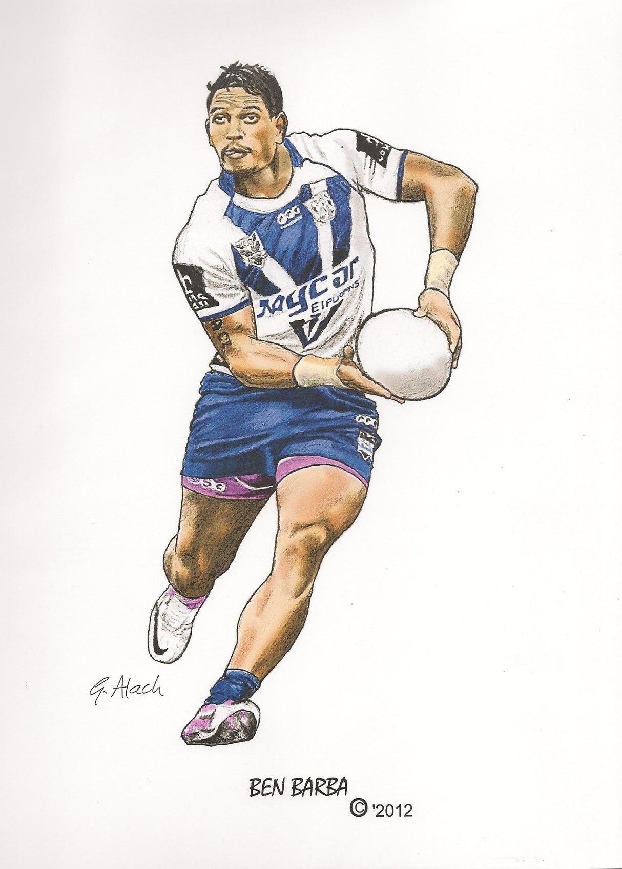 Ben Barba, GregsArt A4 Print
