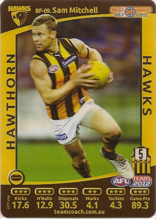 Sam Mitchell, Best & Fairest Wildcard, 2012 Teamcoach AFL