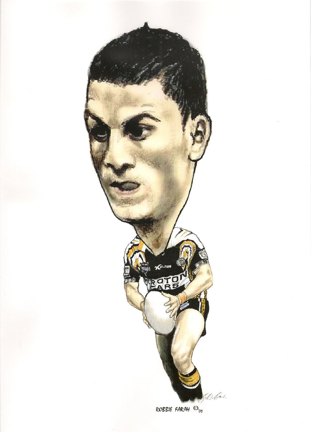 Robbie Farah, Big Head, GregsArt A4 Print