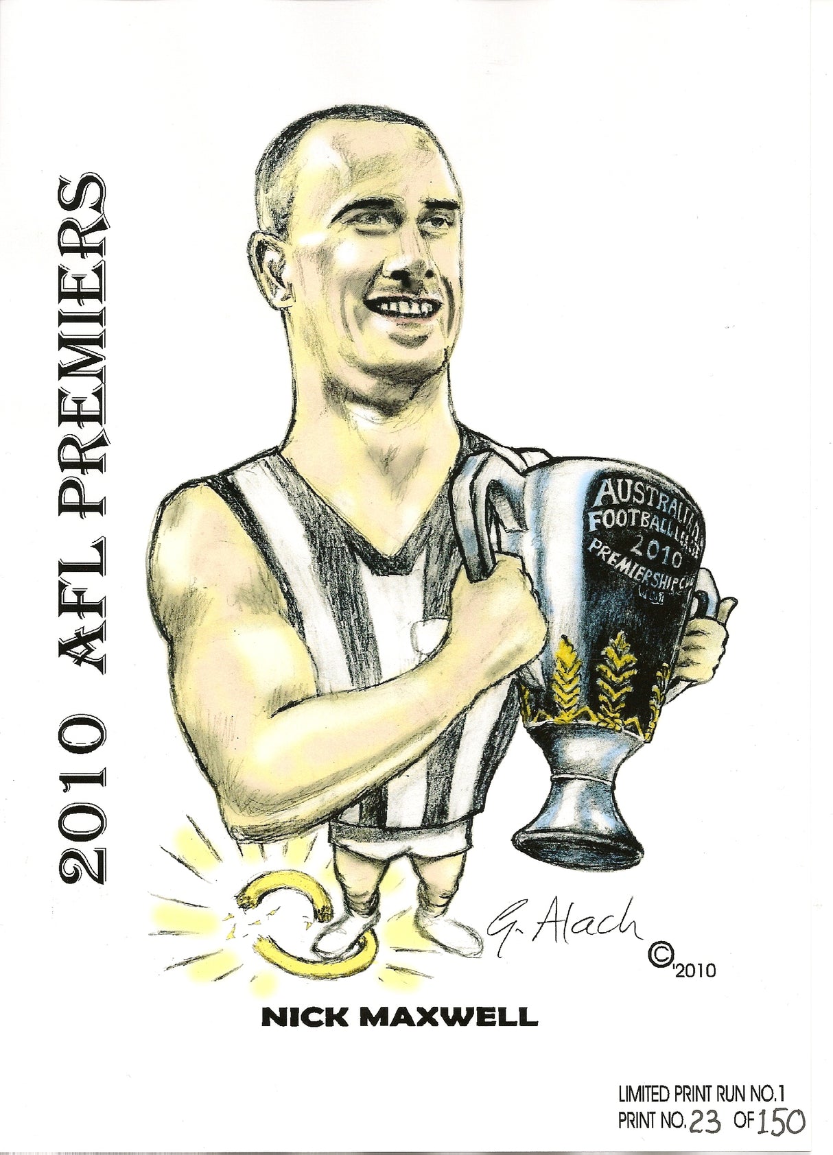 Nick Maxwell, 2010 Premiers, GregsArt A4 Print