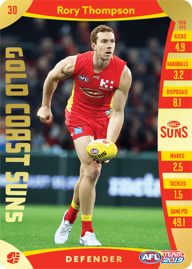 Rory Thompson, Gold, 2019 Teamcoach AFL