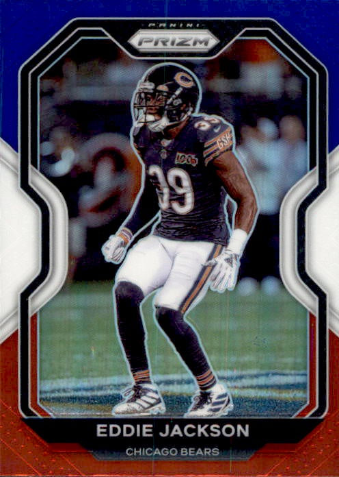 Eddie Jackson, Red White Blue Prizm, 2020 Panini Prizm Football NFL