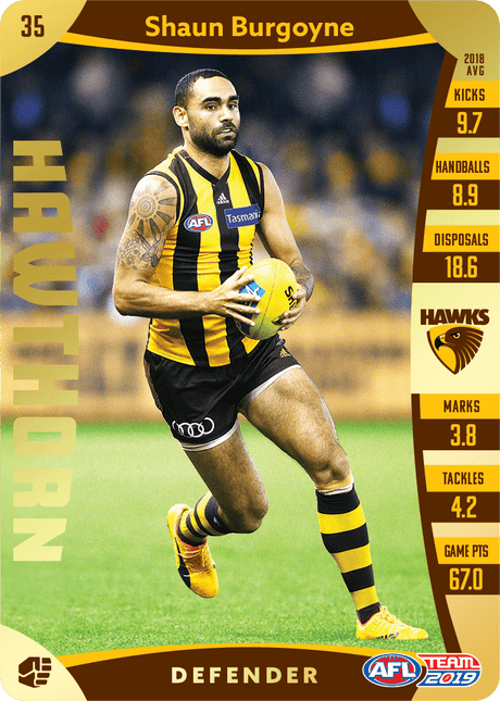 Shaun Burgoyne, Gold, 2019 Teamcoach AFL