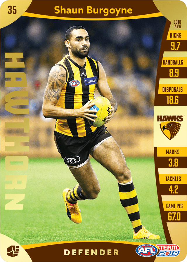 Shaun Burgoyne, Gold, 2019 Teamcoach AFL