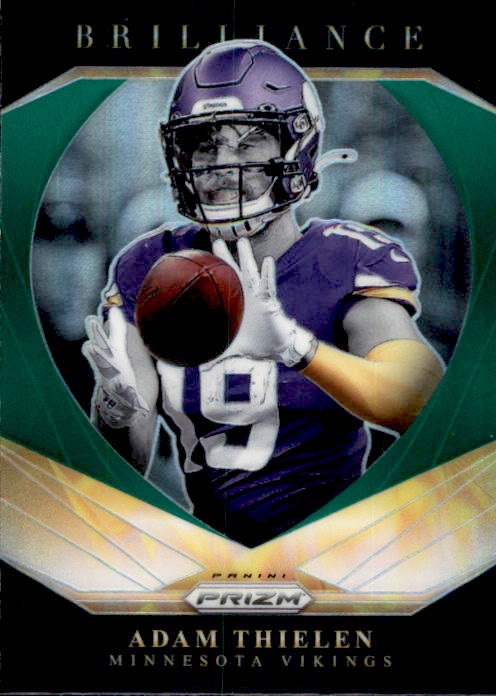 Adam Thielen, Green Brilliance, 2020 Panini Prizm Football NFL