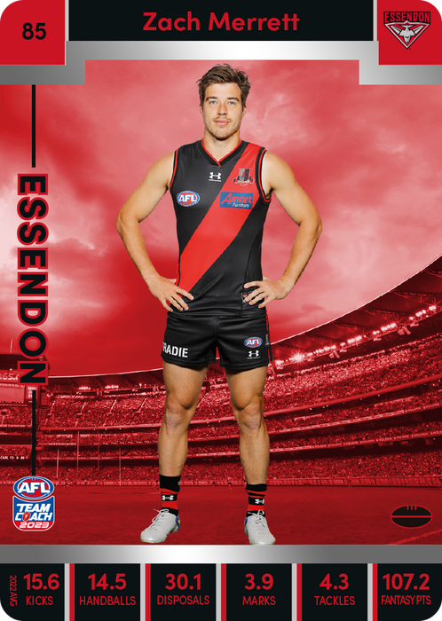 Zach Merrett, 85, Silver Parallel, 2023 Teamcoach AFL