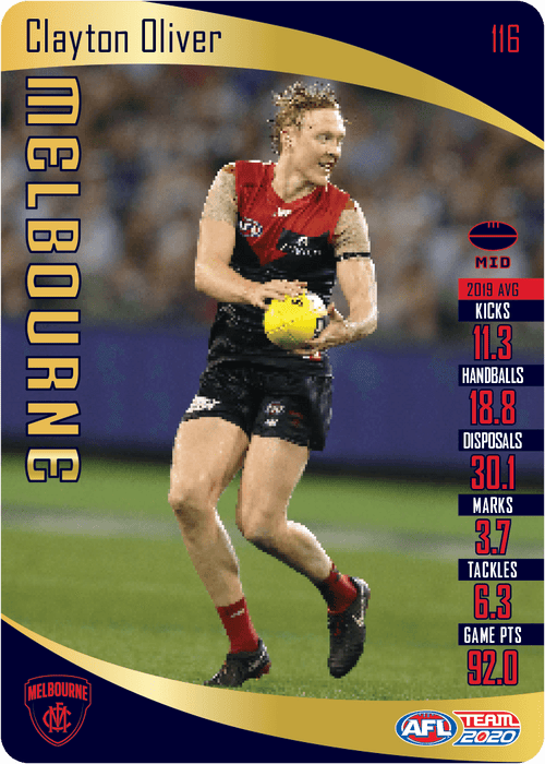 Clayton Oliver, Gold, 2020 Teamcoach AFL