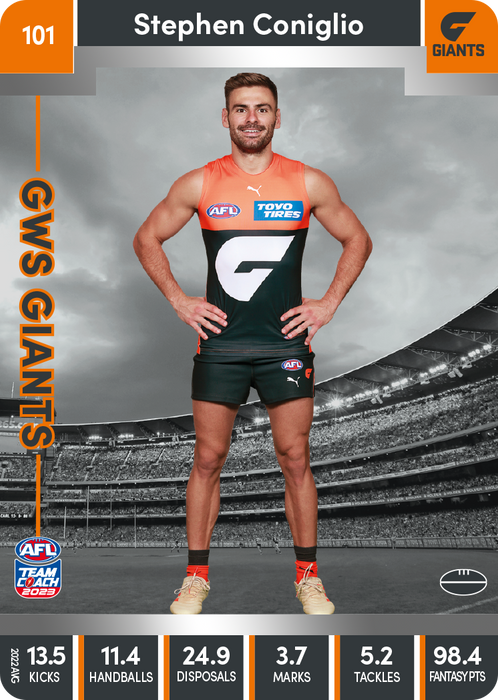 Stephen Coniglio, 101, Silver Parallel, 2023 Teamcoach AFL