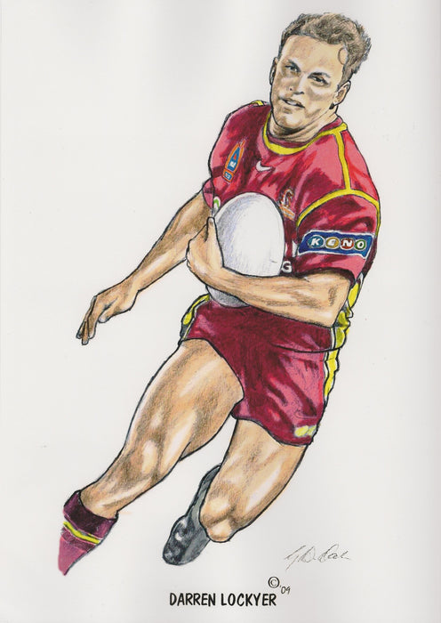 Darren Lockyer, GregsArt A4 Print