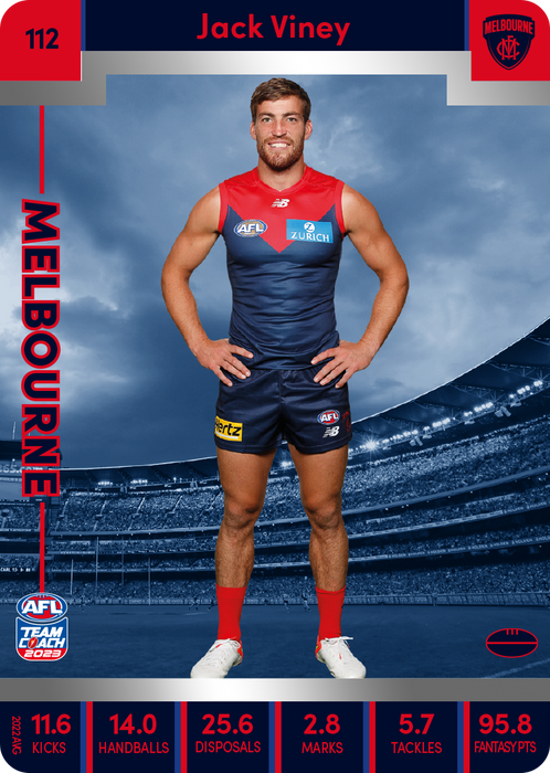 Jack Viney, 112, Silver Parallel, 2023 Teamcoach AFL