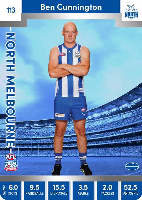 Ben Cunnington, 113, Silver Parallel, 2023 Teamcoach AFL